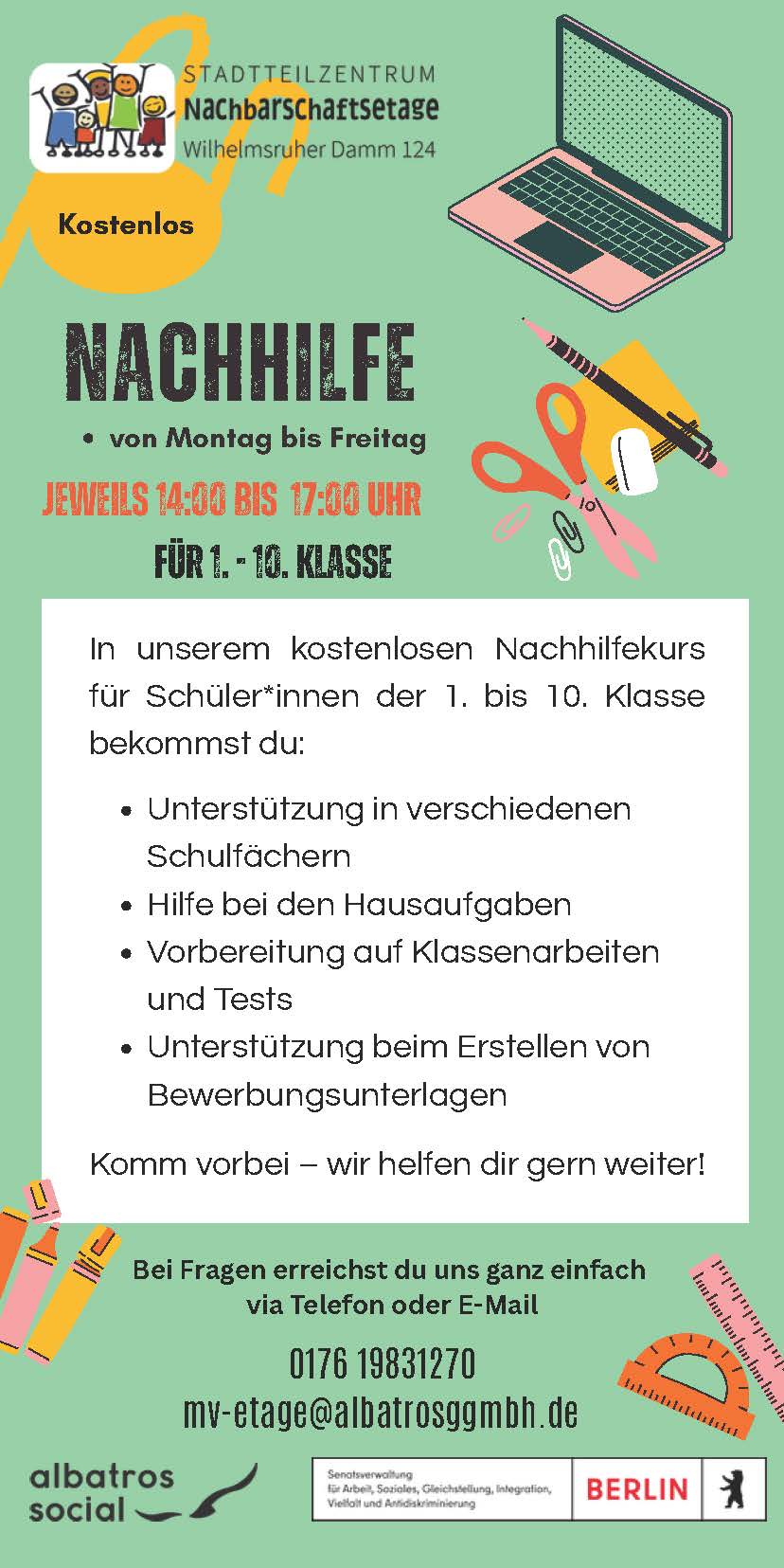 Hausaufgabe Nachhilfe nachbarschaftsetage